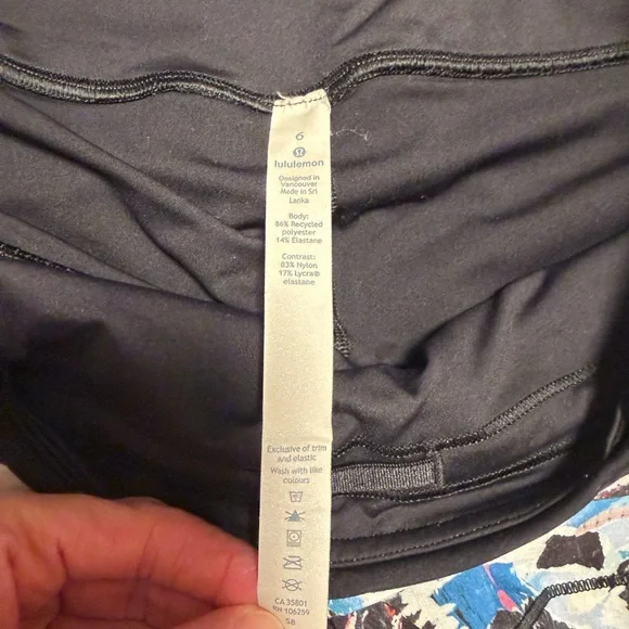 Lululemon Break Free Short Culture Clash Multi Black size 6 - Picture 8 of 8